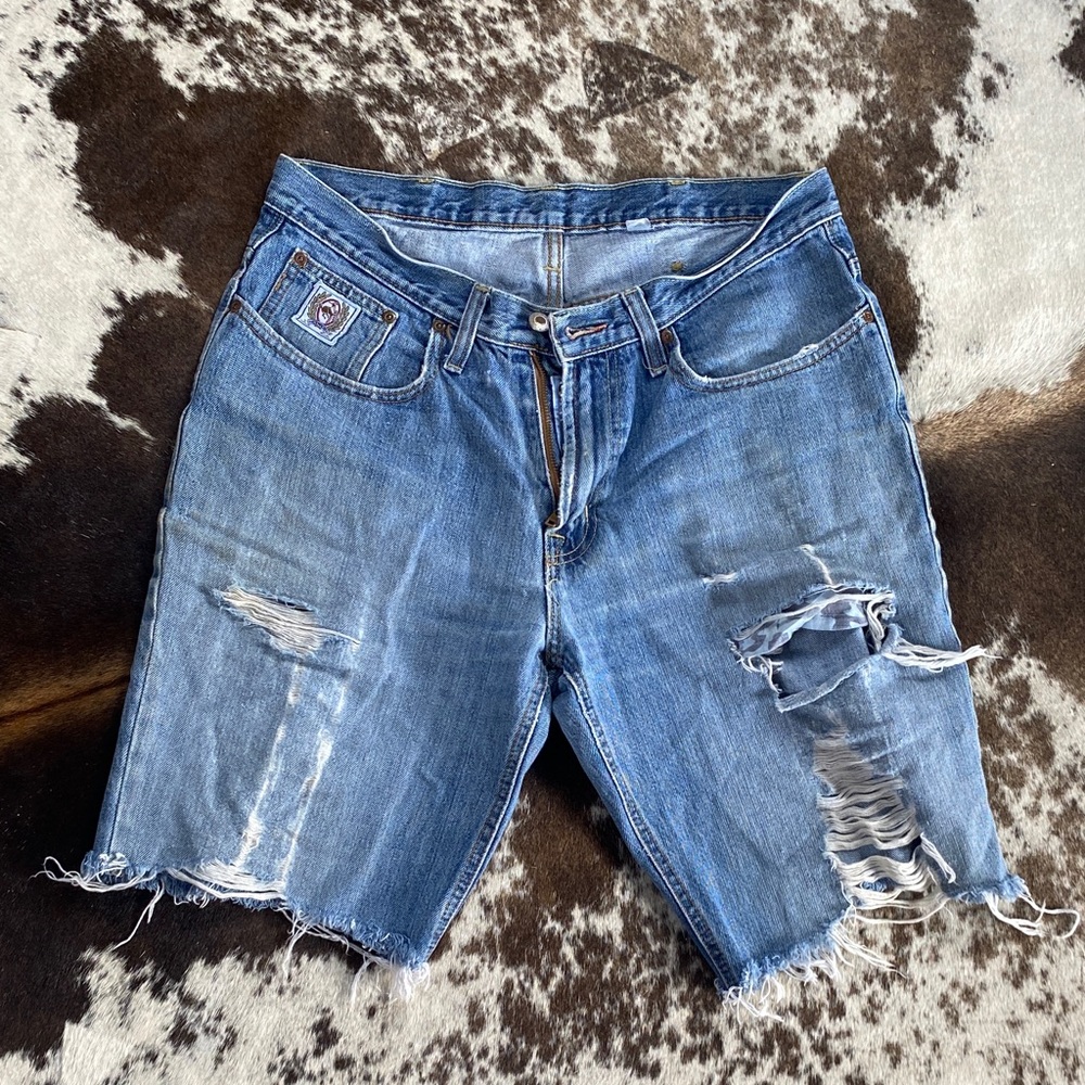 Cinch Blue Distressed Jean Shorts